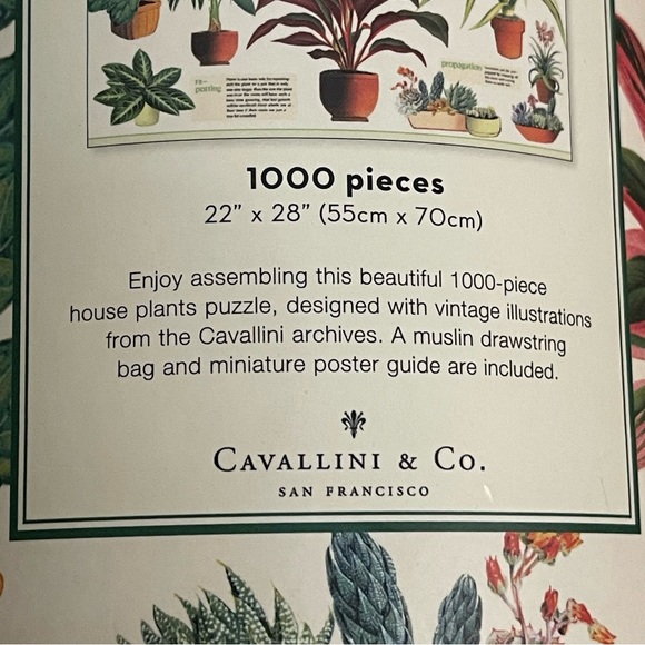 1000 Piece Vintage Themed House Plants Puzzle by Cavallini & Co. - Picture 8 of 13